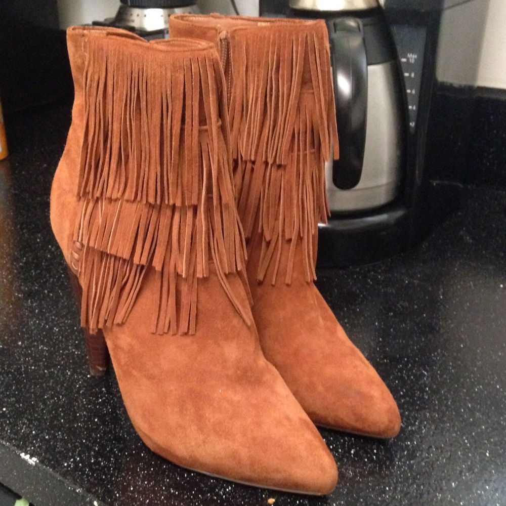 Suede Fringe Booties! ***Limited price drop***